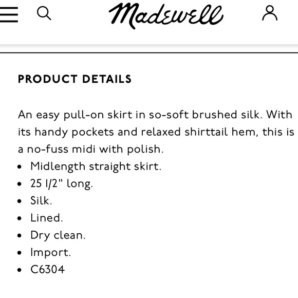 Madewell Silk Island Skirt Knee-Length Black Small - Picture 2 of 8